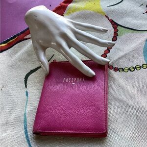 Fossil Pink Leather This and That passport cover